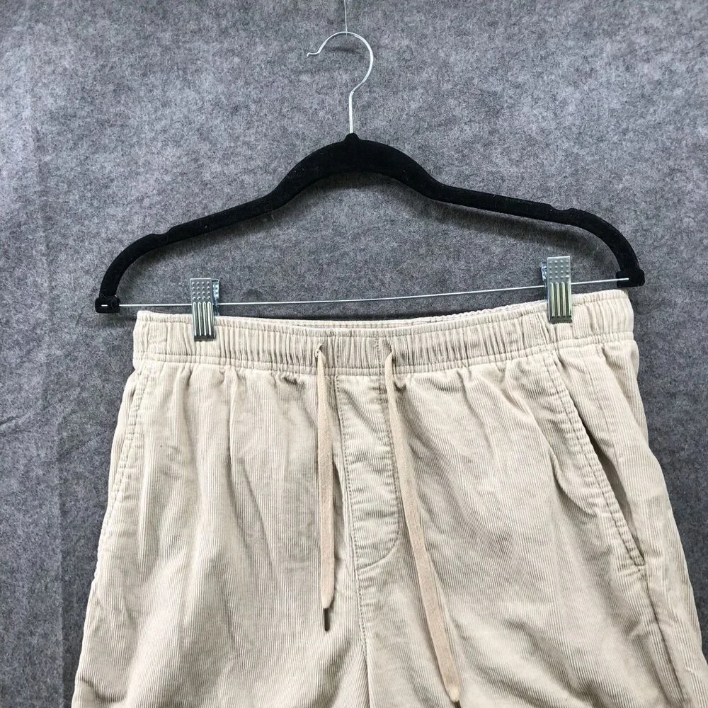 Gap Pull On Corduroy Shorts Mens S Beige Drawstring 7''‎ Inseam Relaxed